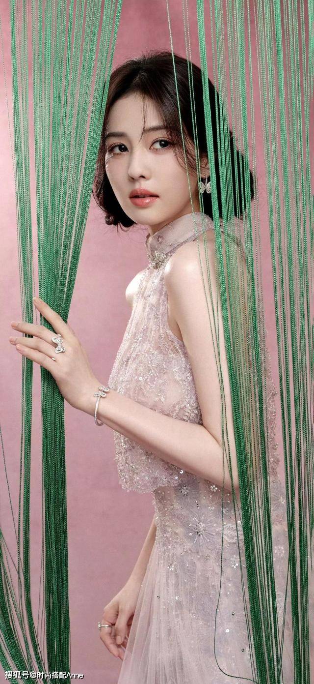 尚写真粉色蕾丝旗袍优雅迷人ky开元棋牌白鹿端午节时